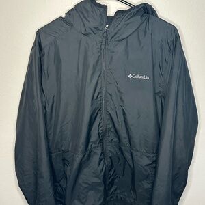 Columbia Center Ridge II Hooded Windbreaker Jacket in black.
